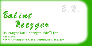 balint metzger business card
